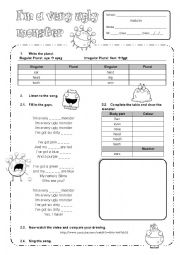 English Worksheet: Im a very ugly monster