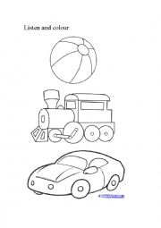 English Worksheet: toys for kinder