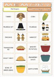 English Worksheet: Thanksgiving Memory