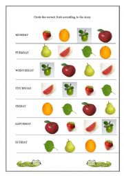 English Worksheet: very hungry caterpillar checking