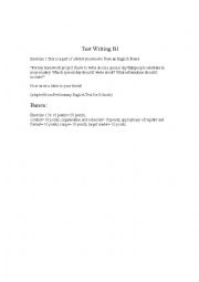 English Worksheet: Test Writing B1