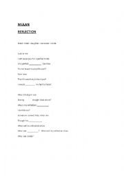 English Worksheet: REFLECTION - MULAN