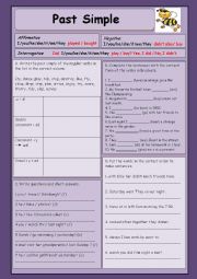 English Worksheet: PAST SIMPLE + KEY