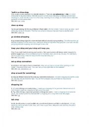 English Worksheet: Shopping and idiom