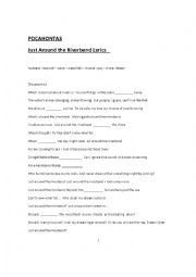 English Worksheet: Just Around the Riverbend - POCAHONTAS