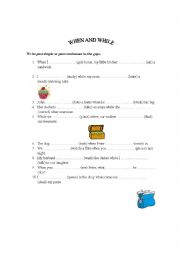 English Worksheet: When while