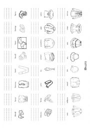 English Worksheet: Clothes (spelling practice)