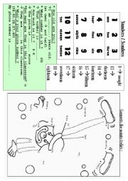 English Worksheet: numbers 1 to 20