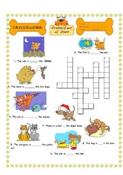 English Worksheet: Crossword Puzzle: Prepositions of Place