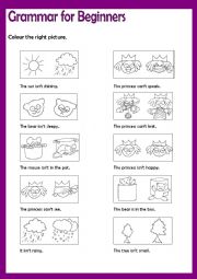 English Worksheet: Grammar for Beginners *** Say No! (4)