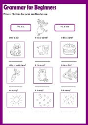 English Worksheet: Grammar for Beginners *** Say No! (5)