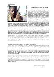 English Worksheet: Child Soldiers Around the World