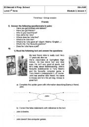 English Worksheet: friends