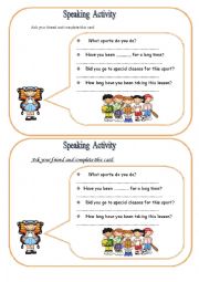 English Worksheet: Speaking activity