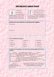 English Worksheet: present simple 3rd person singular 