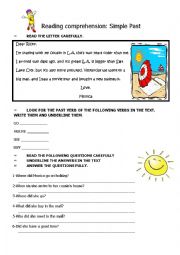 English Worksheet: Simple Past short exercise