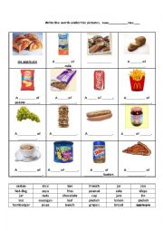 English Worksheet: Food and containers