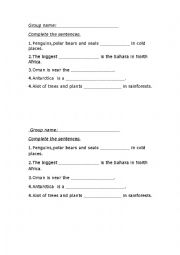 English Worksheet: vocab task about rainforest