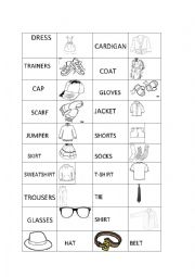 English Worksheet: clothes memory