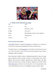 Reading Comprehension I  - Messi