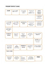 English Worksheet: PRESENT PERFECT GAME