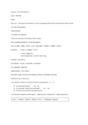 English Worksheet: lesson 1 module 2 Alys friend