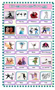 English Worksheet: Dancing