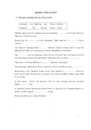 English Worksheet: Romeo and Juliet for elementary students