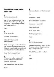 English Worksheet: Tenses Review - Top 10 Worst Blind Dates Dialogues