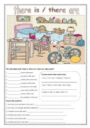 English Worksheet: There is / There are