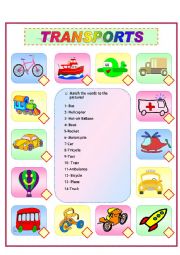English Worksheet: Transports matching