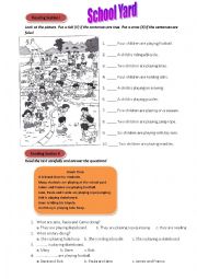 English Worksheet: In the School yard