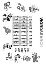 English Worksheet: WORDSEARCH