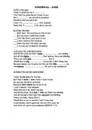 Song worksheet - Wonderwall by Oasis