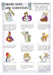 English Worksheet: Greek Gods and Goddesses