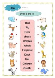 English Worksheet: animals vocabulary