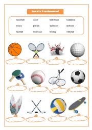 English Worksheet: the sport