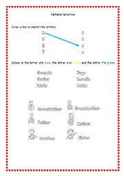 English Worksheet: Alphabet practice E, F, G