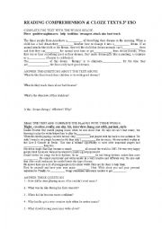 English Worksheet: Reading Comprehension Texts