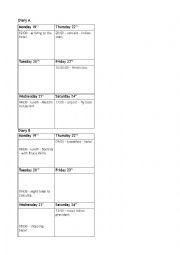English Worksheet: Travel diary (present continuous for future arrangements)