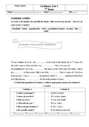 English Worksheet: END OF TERM TEST