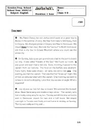 English Worksheet: End-of-Term Test N 2 (9th Year Tunisian Students)