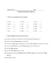 English Worksheet: COUNTABLE AND UNCOUNTABLE NOUNS