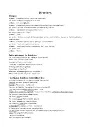 English Worksheet: Giving directions