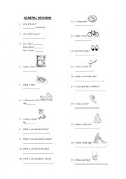 English Worksheet: general revision