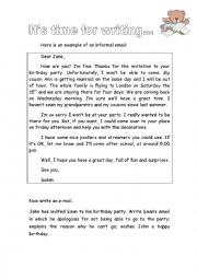 English Worksheet: Its time for writing!
