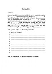 English Worksheet: Gap fill speaking exercise