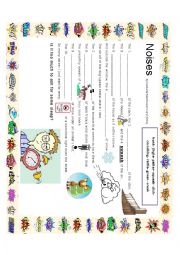 English Worksheet: Noises Poem