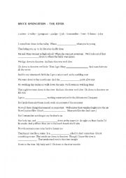 English Worksheet: THE  RIVER - BRUCE  SPRINGSTEEN  