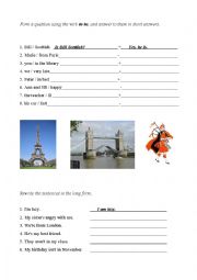 English Worksheet: verb TO BE